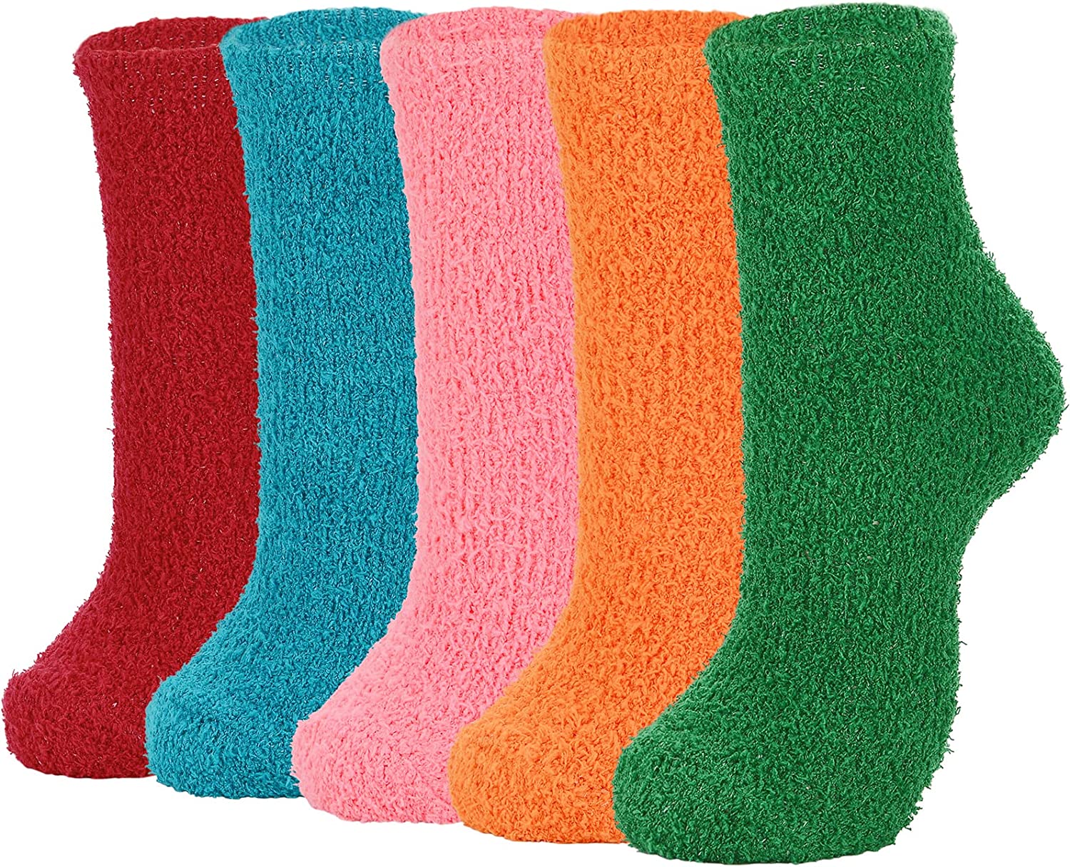 Womens Christmas Fuzzy Socks Winter Warm Cozy Socks Soft Fluffy Cartoon ...