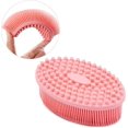 thumbnail image 4 of KAIYANG Cepillo de baño de silicona, 2 en 1, cepillo de masaje para rostro y cuerpo, para baño y ducha, limpia suavemente la piel (rosa), 4 of 5