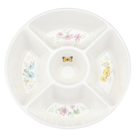 Butterfly Dinnerware - Lenox Butterfly Meadow Melamine 5 Part Divided Server, White