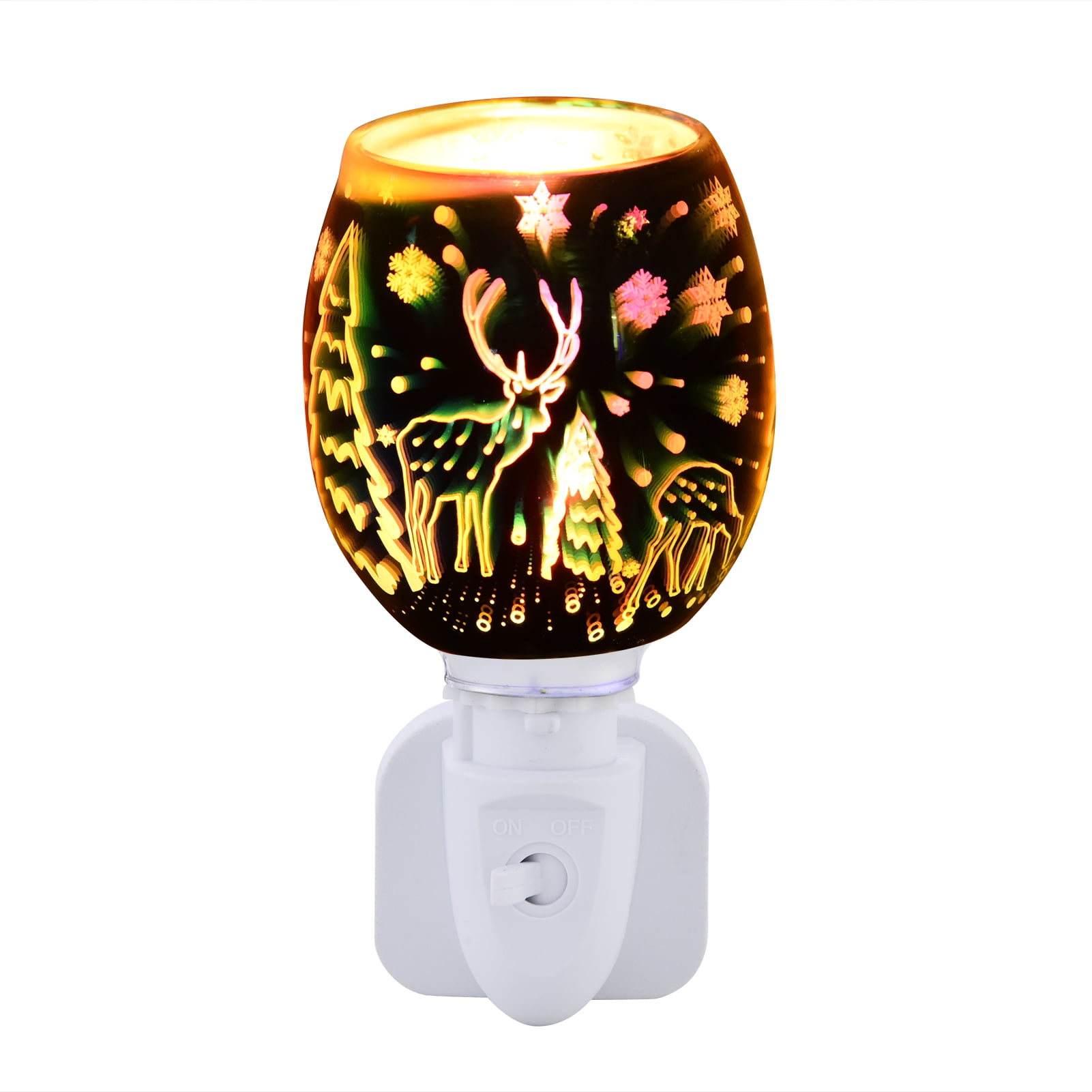 3D Glass Pluggable Fragrance Warmer Plug-in Wax Melt Warmer For Bedroom Hotel