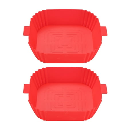 

Smrinog 2Pcs Air Fryer Silicone Pot Air Fryer Oven Accessories 7.87inch Air Fryer Lliners Replacement for Flammable Parchment Liner Air Fryer Basket Red