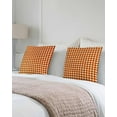 thumbnail image 3 of 2 Packs Decorative Cotton Throw Pillow Covers, Orange Caramel Check Plaid 20 x 20 Inch Square Reversible Soft Cushion Case for Couch Bedroom Sofa Living Room Chair Car, 3 of 6