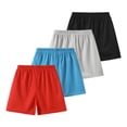 thumbnail image 3 of Fdqin Boys Shorts 4 Pcs Mesh Athletic Basketball Short Elastic Waist Workout Casual Jogger Short Activewear Grey Blue Red Black 9-10 Years, 3 of 9