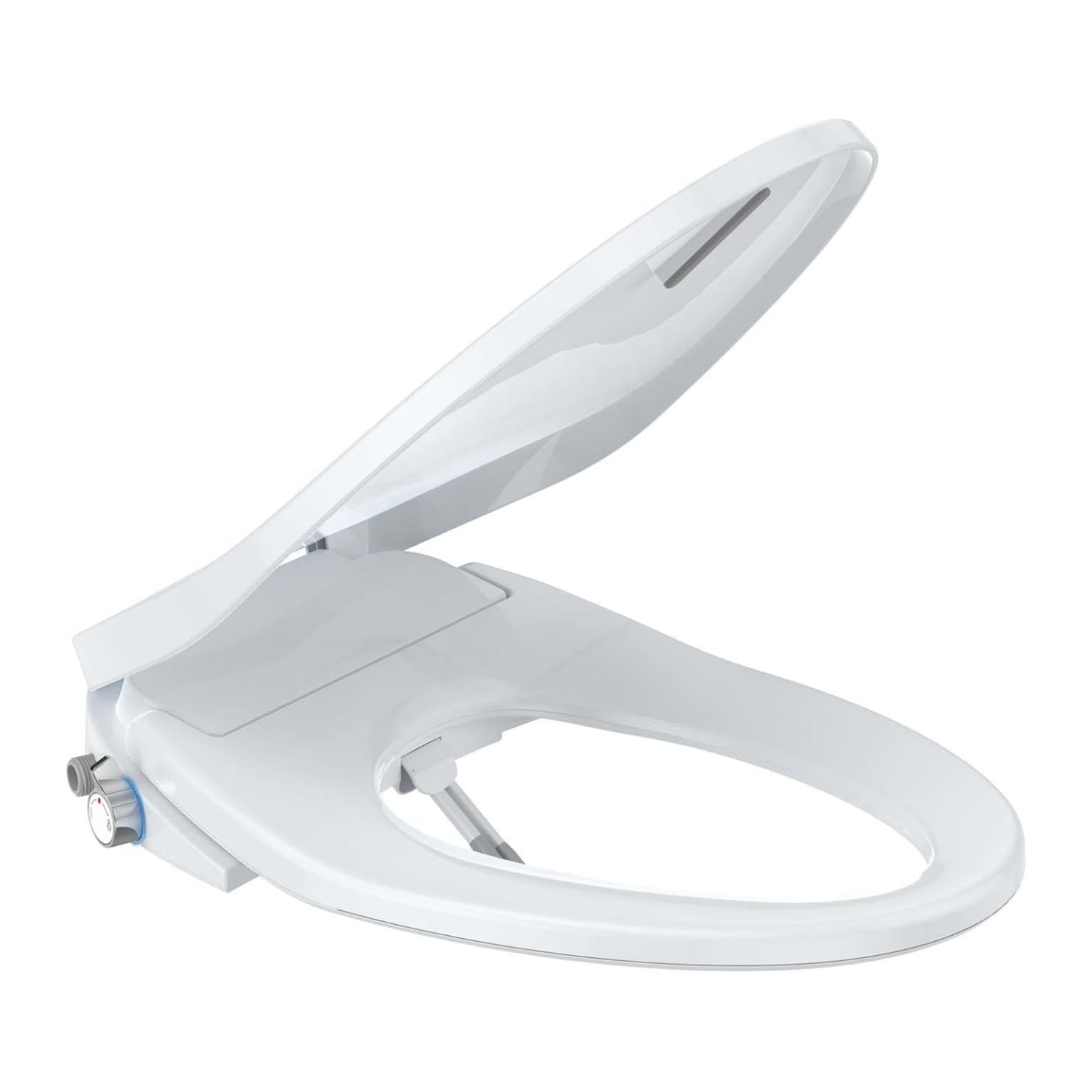 Electric Bidet Smart Toilet Seats with Istant Warm Water, Air Dryer, Nightlight, Remote Control, ELONGATED and Cotton