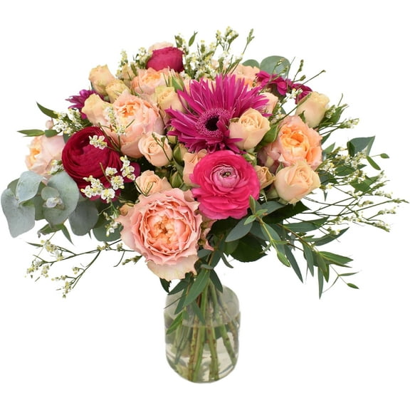 Peachy Passion by Arabella Bouquets with Free Glass Vase