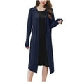 thumbnail image 3 of Feancey Lightweight Long Cardigans for Women Soft Stretchy Open Front Kimono Jackets Thin Casual Shrug Cardigan Knee Length Coverups Navy XL, 3 of 5