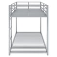 thumbnail image 5 of Twin over Twin Metal Bunk Bed, Low Bunk Bed with Ladder, Heavy-Duty Steel Frame with Full-Length Guardrails, Space-Saving Design for Bedroom, Dorm, Guest Room, Silver, 5 of 9
