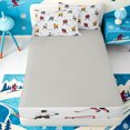 thumbnail image 4 of Erosebridal Black Hockey Puck Zipper Twin Comforter Sets with Fitted Sheet and 2 Pillowcases,Modern Ice Skater Zipper Bedding Set,Light Gray Reversible,4 Pieces, 4 of 7