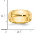 thumbnail image 2 of 14k Yellow Gold 6mm Lightweight Half Round Band Size 6.5, 2 of 2