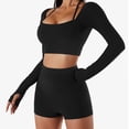 thumbnail image 4 of Top de yoga para mujer Ticfox Manga larga Fitness Sujetador de yoga 78% nailon 22% poliuretano, 4 of 7