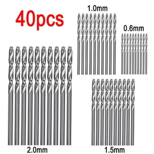 Drill Bit Set for Home Improvement 40Pcs Steel Coated High-Speed Drill Tools 1/15/2/25/3mm Compatible with Power Drills 40PCS