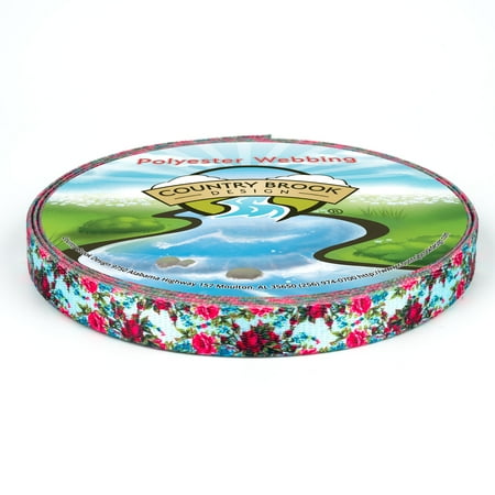 Country Brook Design - Vintage Roses Polyester Webbing (5/8 Inch, 50 Yards)