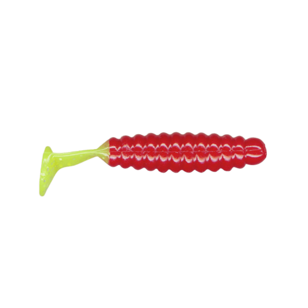 Charlie Brewer's Crappie Slider Grub White/Pink Glow Tail