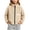 Beige, variant on Girls Full-Zip Fleece Jacket Warm Lightweight Soft with Pockets Stand-Up Collar Gray for School Outdoor Everyday,Size 2-3 T