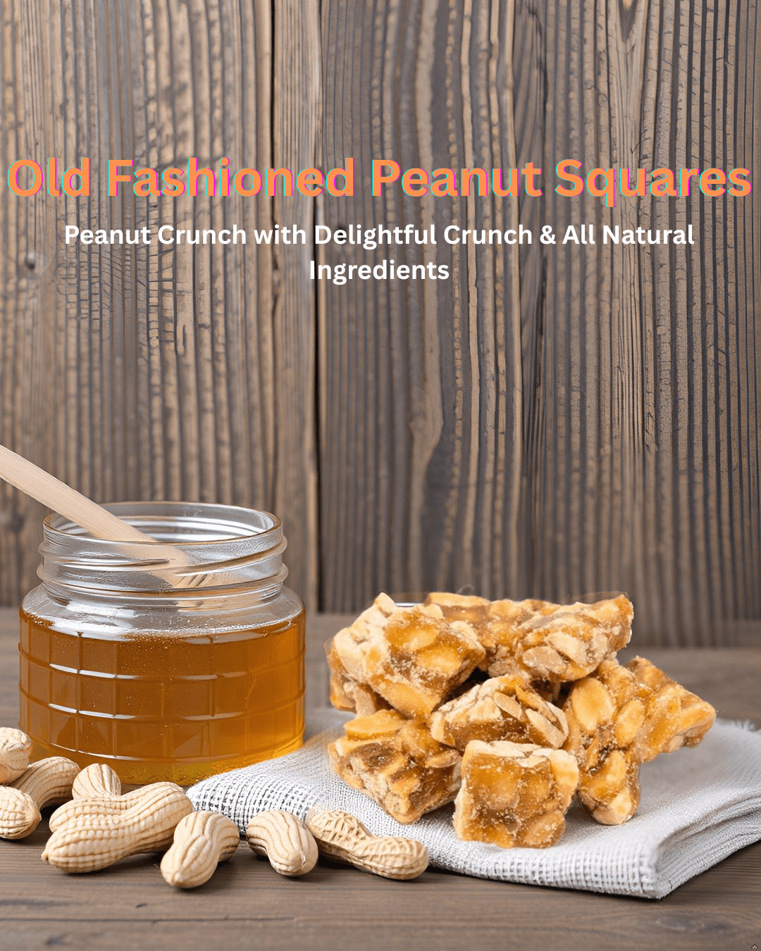 2LB Old Fashioned Peanut Squares by Nuts to You | Peanut Crunch with Delightful Crunch & All Natural Ingredients | Peanut Candy Sweet Snack Honey Taste