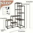 thumbnail image 3 of Corner Plant Stand Indoor Outdoor for Multiple Plants, Large Tall Plant Shelf Rack Table Holder with Hanging Space Flower Stand for Patio Porch Balcony Garden Boho Decor, 3 of 6