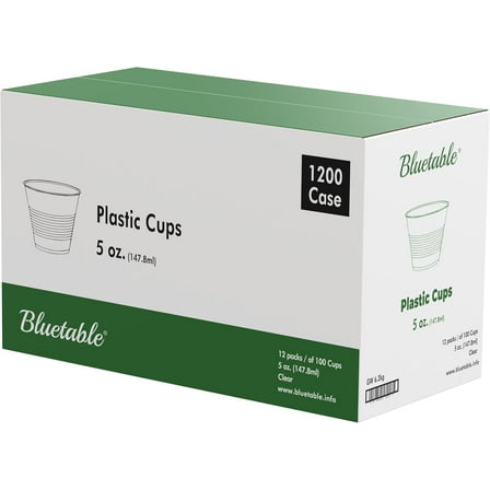 5 oz Cups Disposable Plastic Bulk Case [1200 Pack/Case] Small Medicine Cup 5 Ounce Bathroom Cups Translucent Cup