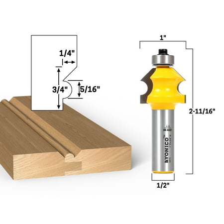 

Yonico Bevel and Bead Wainscoting Router Bit - 1/2 Shank - 13111