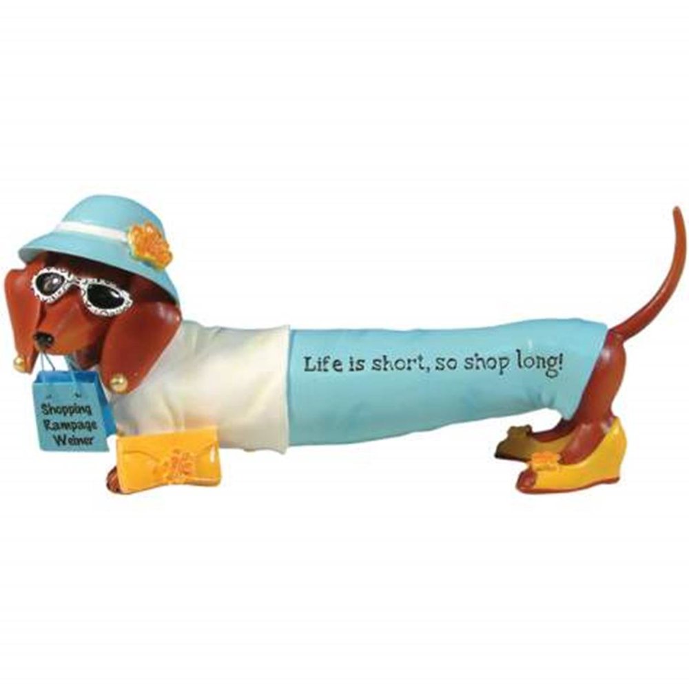 3 Inch Shopping Dressed Weiner Doggy Collectible Figurine Statue