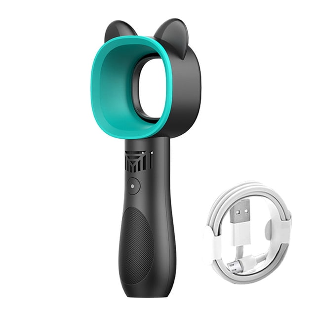Ventilador de mano Mini Enfriador de aire de 360 grados Portátil USB Recargable Sin ventilador de enfriamiento de hojas, Azul Methold HA006441-02