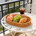 thumbnail image 6 of SIYTUAU Large Oval Plastic Woven Storage Basket Imitation Rattan Bread Fruit And Vegetable Holder Multifunctional Tray, 6 of 6