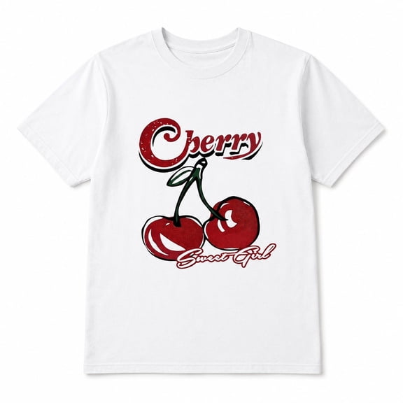 Cherry Graphic T-Shirt, Unisex Classic Fit Short Sleeve Tee