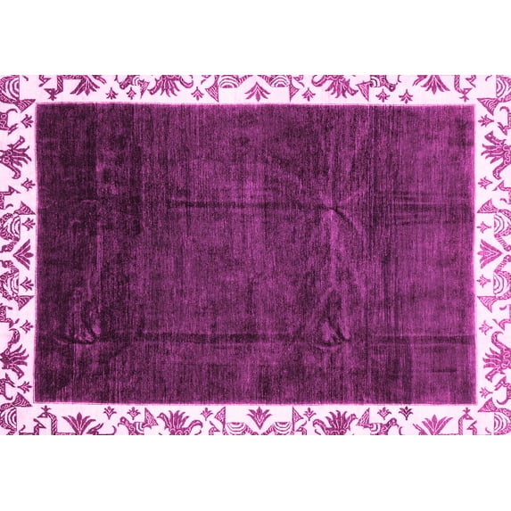Ahgly Company Indoor Rectangle Abstract Pink Modern Area Rugs, 7' x 9'