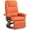 Orange, variant on Demi Bonn 39" Faux Leather Swivel Recliner with Footrest, Armrest and Wooden Base for Living Room, Comfort High-Backed Sofa Chair, Orange
