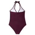 thumbnail image 3 of Traje de baño de una pieza para mujer, cómodo, liso, con almohadilla en el pecho, sin aros, Bikini con escote en V profundo OAVQHLG3B Store  lin121212, 3 of 3