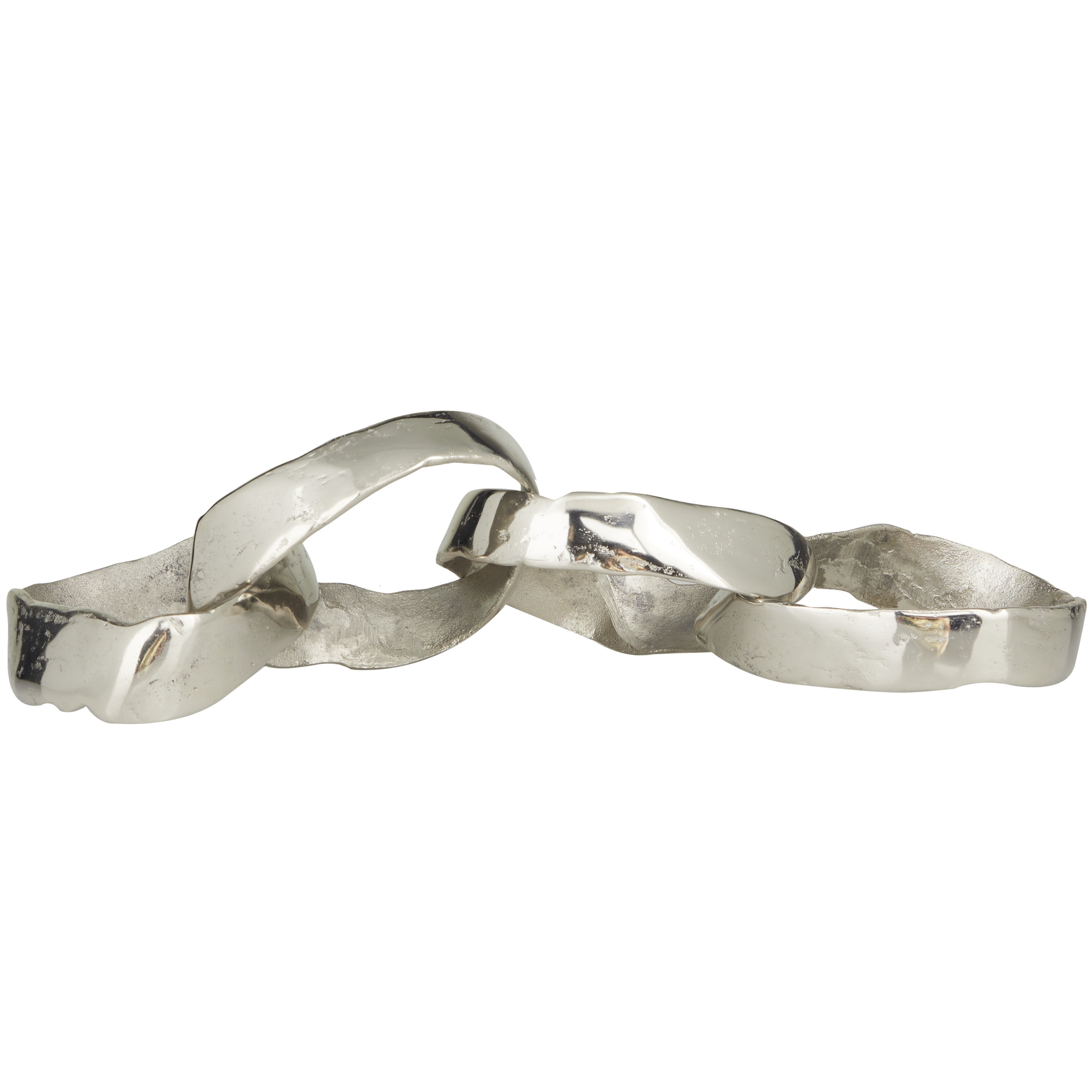 20" x 4" Silver Aluminum Chain Sculpture, by DecMode