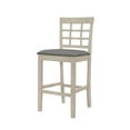 thumbnail image 6 of Home Design Azalea 5-Piece Counter Set, Antique Gray/Gray, Square Table with Slat-Back Cushioned Chairs, Modern Minimalist Style, 6 of 7