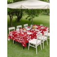 thumbnail image 3 of Outdoor Tablecloth with Umbrella Hole and Zipper, Christmas Red Rectangle Table Cloth 60x102 Inch Waterproof Tablecloth, Winter Snowflakes Xmas New Year Picnic Table Cover for Patio Camping, 3 of 7