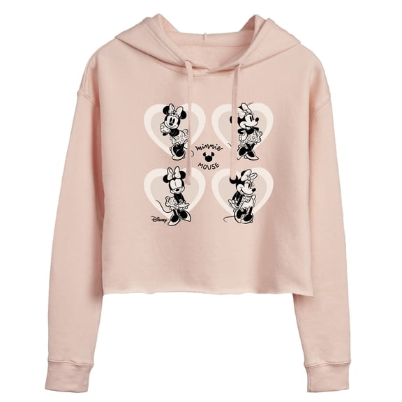 Disney - Mickey & Friends - Minnie Mouse Hearts You - Juniors Cropped Pullover Hoodie