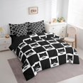 thumbnail image 3 of Castle Fairy Kids Black Cats 7 Pieces Bedding Comforter Set,Geometric Plaid Full Bedding Set Lightweight,Kawaii Animal Fitted Sheet Flat Sheet,Luxury Bedroom Decor, 3 of 8