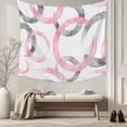 thumbnail image 5 of Pink Grey Tapestry for Bedroom Wall Hanging Tapestry, Geometric Circle Modern Abstract Simple Art Ceiling Backdrop Tapestries Poster Blanket Wall Decor for Teens Room Living Room Dorm 59" x 79", 5 of 8