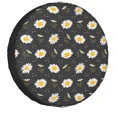 thumbnail image 1 of Leaves Daisy Flower Tire Cover Trailer Floral Spare Wheel Protector for 14" 15" 16" 17"h, 1 of 5