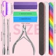 thumbnail image 7 of Nail file, ODDPC Cuticle Pusher,Nail Brush for cleaning fingernails-Purple, 7 of 7