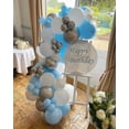 thumbnail image 5 of Kit de guirnalda de arco de globos azules, 129 piezas de globos de confeti plateados y blancos azules para cumpleaños, baby shower, compromiso, boda, aniversario, decoraciones para fiestas, 5 of 5