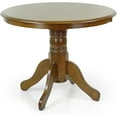thumbnail image 4 of Wickerix Round Solid Wood Dining Table 38.5'' D with Pedestal Base, Kitchen Round Table for 2 and 4 Persons, Restaurant Table, Medium Brown Color, 4 of 14