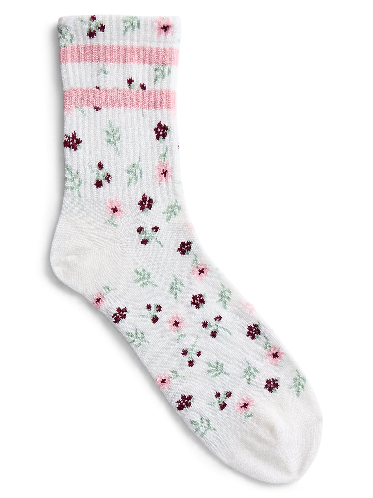 No Boundaries Ribbed Mid Crew Socks, 6-Pack, Women's, Shoe Sizes 4-10