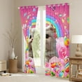 thumbnail image 3 of Manfei Cute Pet Cat Blackout Curtains Set of 2 (52x84 Each),Kawaii Kitten Window Curtains,Rainbow Candy Print Curtains and Drapes For Kids,Luxury Bedroom Decor, 3 of 6