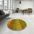 thumbnail image 4 of Ahgly Company Machine Washable Indoor Round Transitional Mahogany Brown Area Rugs, 7' Round, 4 of 7