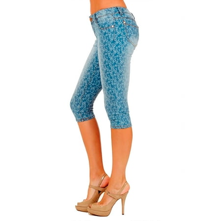 2604 Women Capri Jeans, Perfectly Shaping Stretchy Denim Capri, Easy-Fit