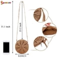 thumbnail image 5 of Spencer Women Crochet Round Straw Crossbody Shoulder Bag Handmade Woven Beach Messenger Handbag Purse with Tassels "Khaki", 5 of 8