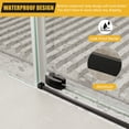 thumbnail image 3 of Towallmark Frameless Sliding Shower Door, 56-60"W x 75"H, 5/16 in   (8 mm) Clear Tempered Glass with Waterproof Seal, Square Black, 3 of 8