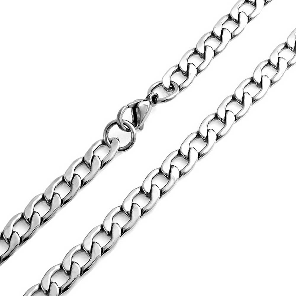 8MM Strong Shinny Silver and Gold Tone Stainless Steel Figaro Link Chain Necklace For Men Teen Medium Width 24 30 inch