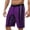 Purple, variant on Shiny Metallic Wet Look Sequin Shorts for Men Summer Elastic Waist Straight Leg Sparkly Sequin Shorts with Pockets
