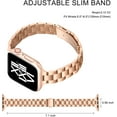 thumbnail image 4 of Slim strap for Apple Watch Band 44mm 40mm 45mm 41mm 38mm 42mm Women Ultra-thin Metal wristband bracelet for Apple watch series 5 4 3 SE 6 7 2 1, 4 of 9