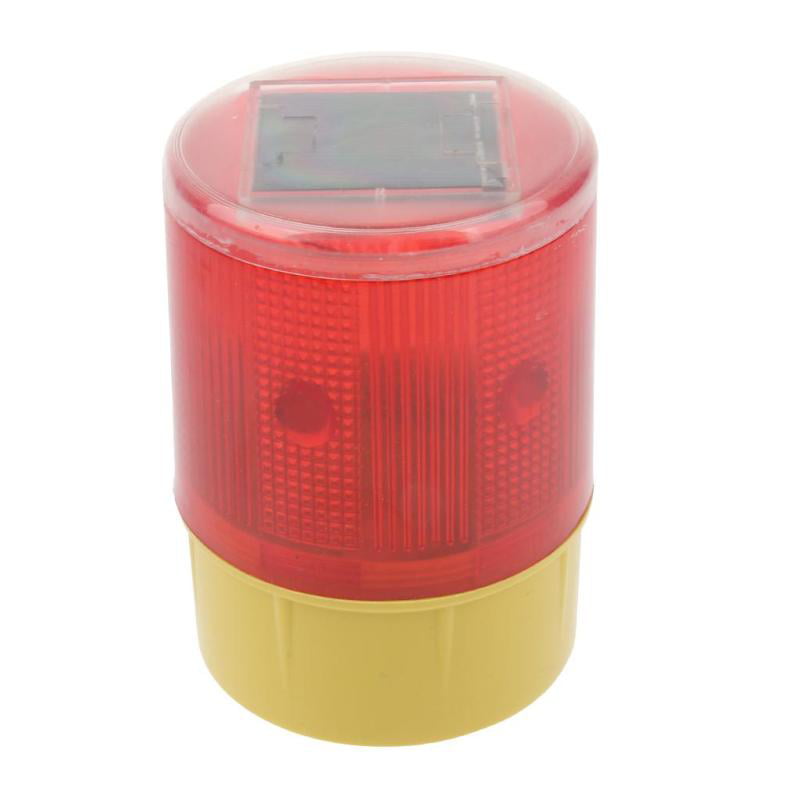 Solar Powered LED Strobe Lamp Emergency Flashing Warning Beacon Red Light 