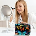 thumbnail image 6 of Flower ButterflyMakeup Pouch Bag with Zipper, Printed Design - Ideal for Ladies and Girls Travel - Cosmetic Storage Organizer - Zipper Pouch for Makeup Tools - Travel Security Pouch - PVC Material, 6 of 6